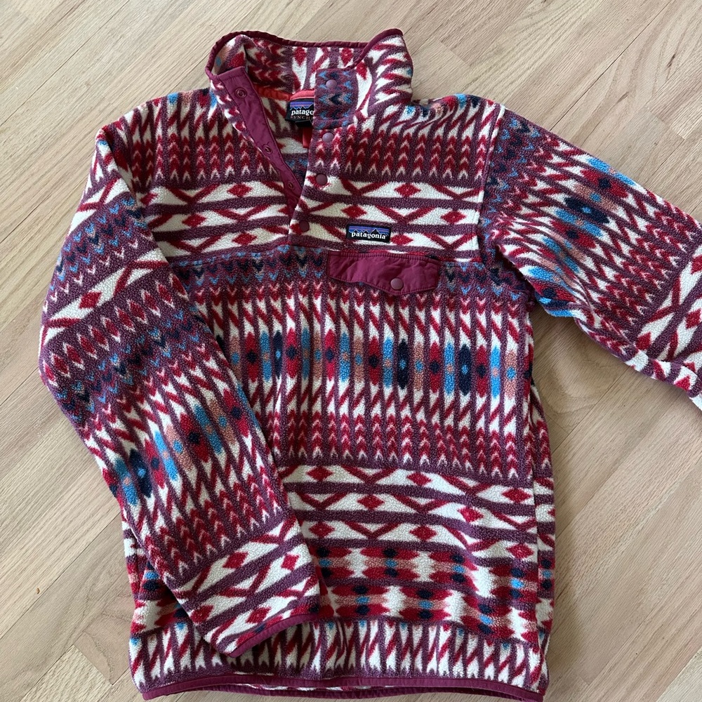 Patagonia Synchilla Sweater Red and Blue